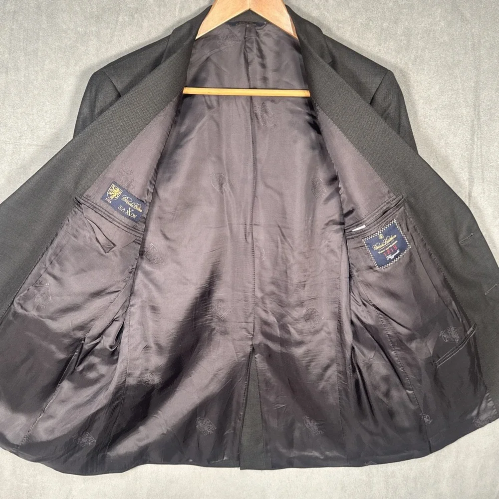 Brooks Brothers Fitzgerald 1818 Charcoal Gray Blazer Jacket 40 Short Saxxon USA